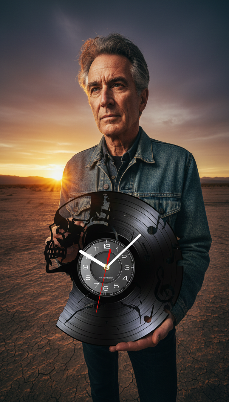 Music Never Dies Skull Vinyl Record Wall Clock – Retro Music Decor