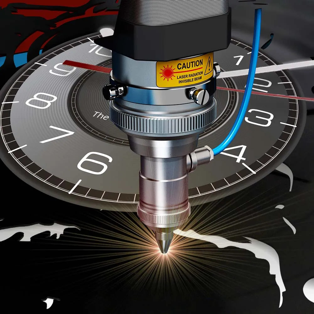 Music Never Dies Skull Vinyl Record Wall Clock showing precision-cut design - unique retro clock for man cave and music room - lazer cut