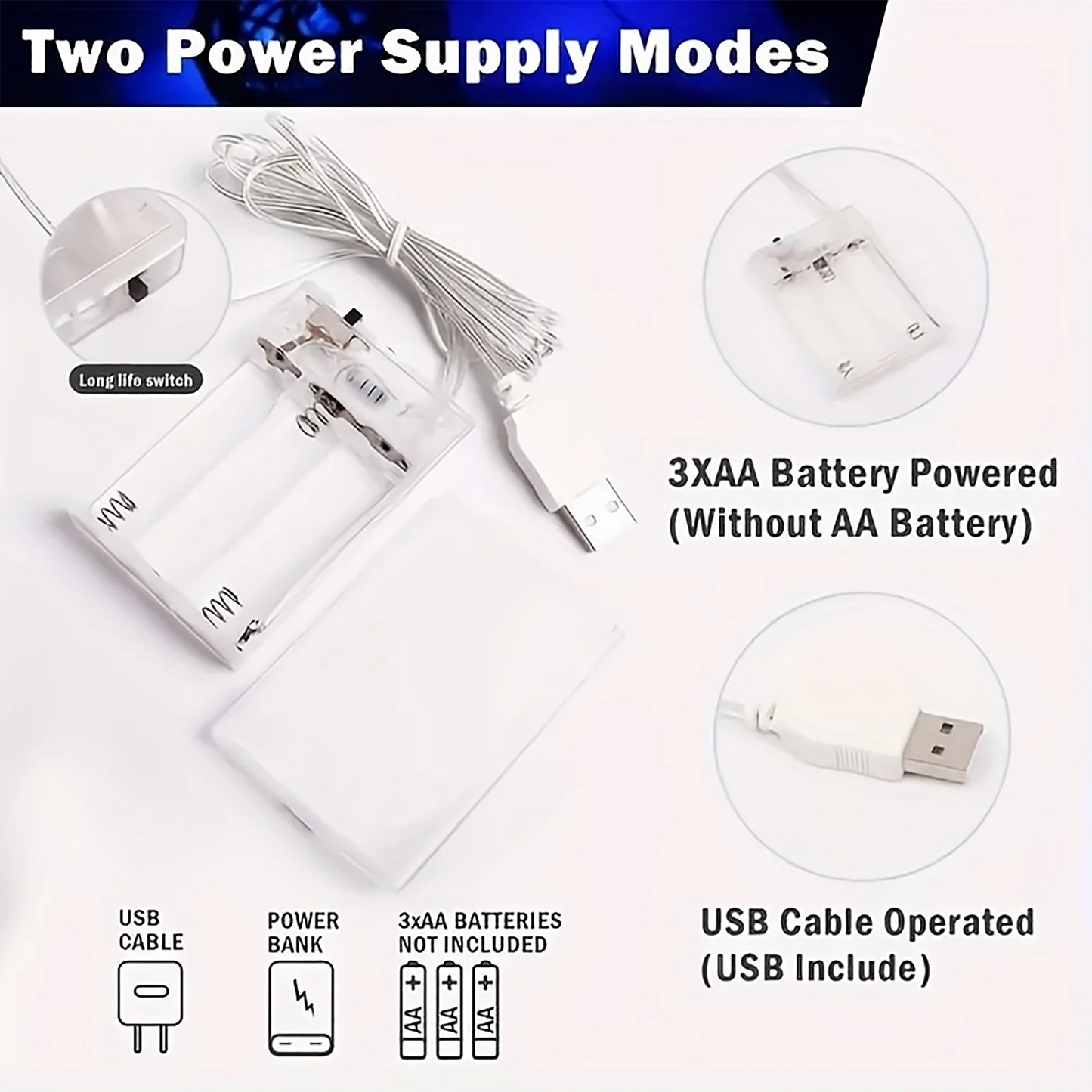 Lightning bolt neon sign power modes