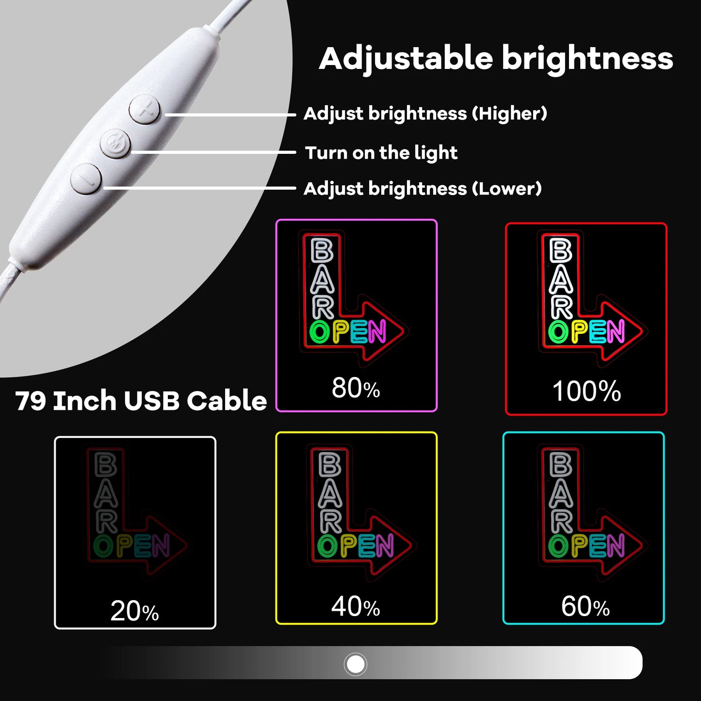 BAR OPEN neon sign lifestyle shot showing installation in bar or cafe setting