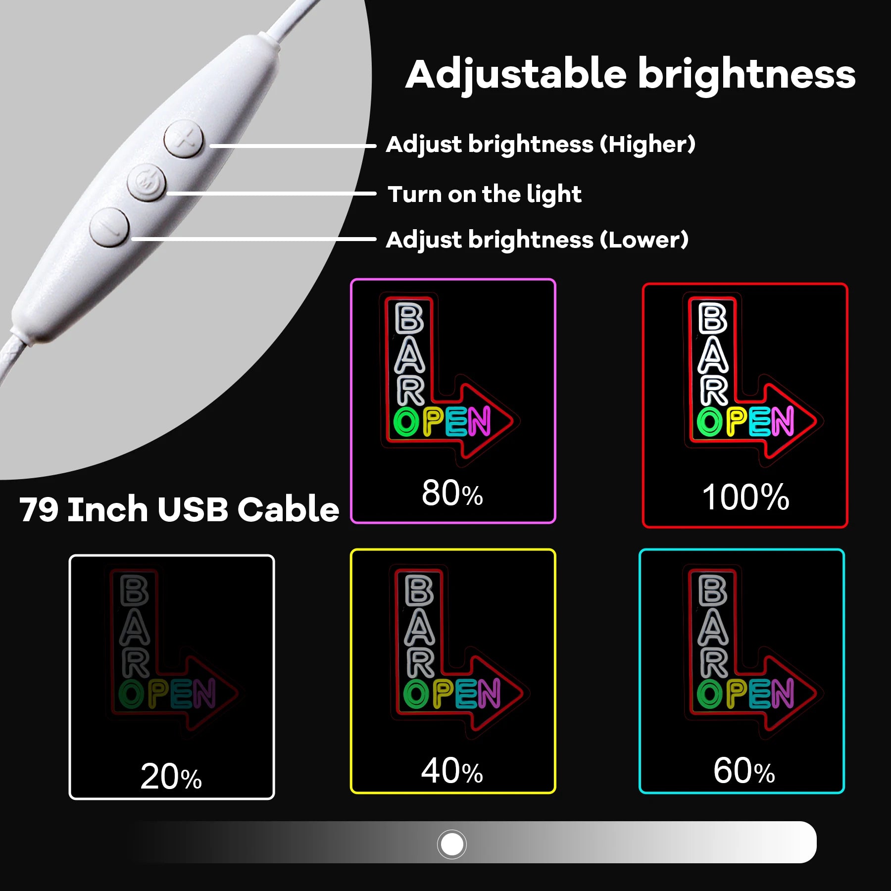 BAR OPEN neon sign lifestyle shot showing installation in bar or cafe setting