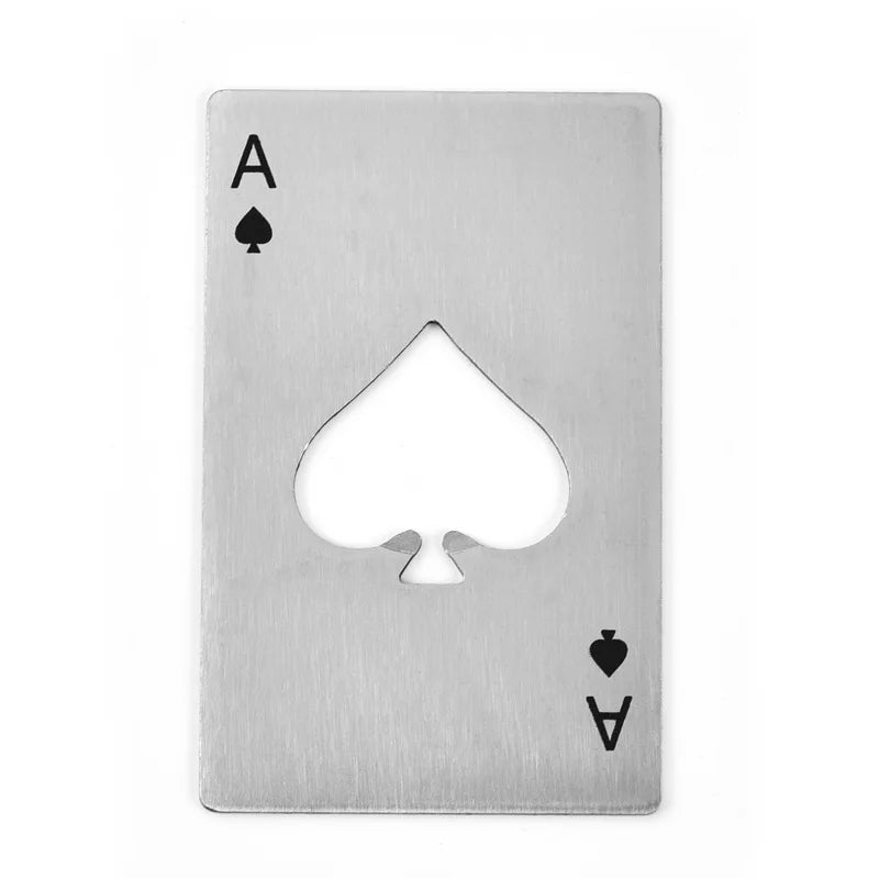 Ace of Spades Poker Bottle Opener - stainless steel 