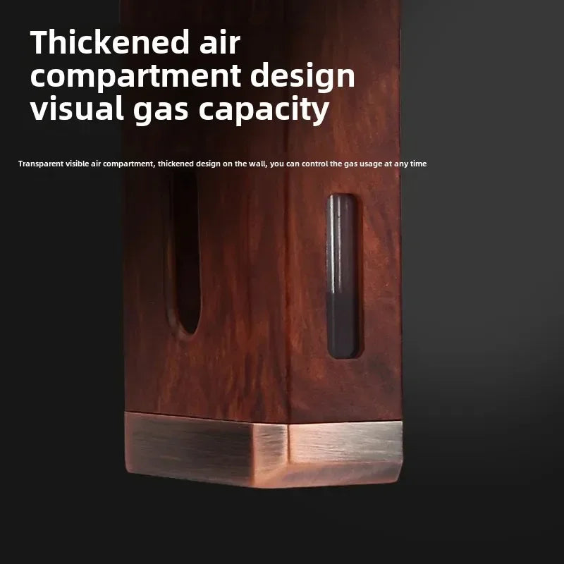 Triple-Flame Cigar Lighter with Cutter and Holder in elegant gift box - visual gas capacity window