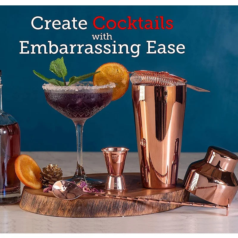 Luxury Cocktail Bar Set – 10-Piece Mixology Kit with Bamboo Stand