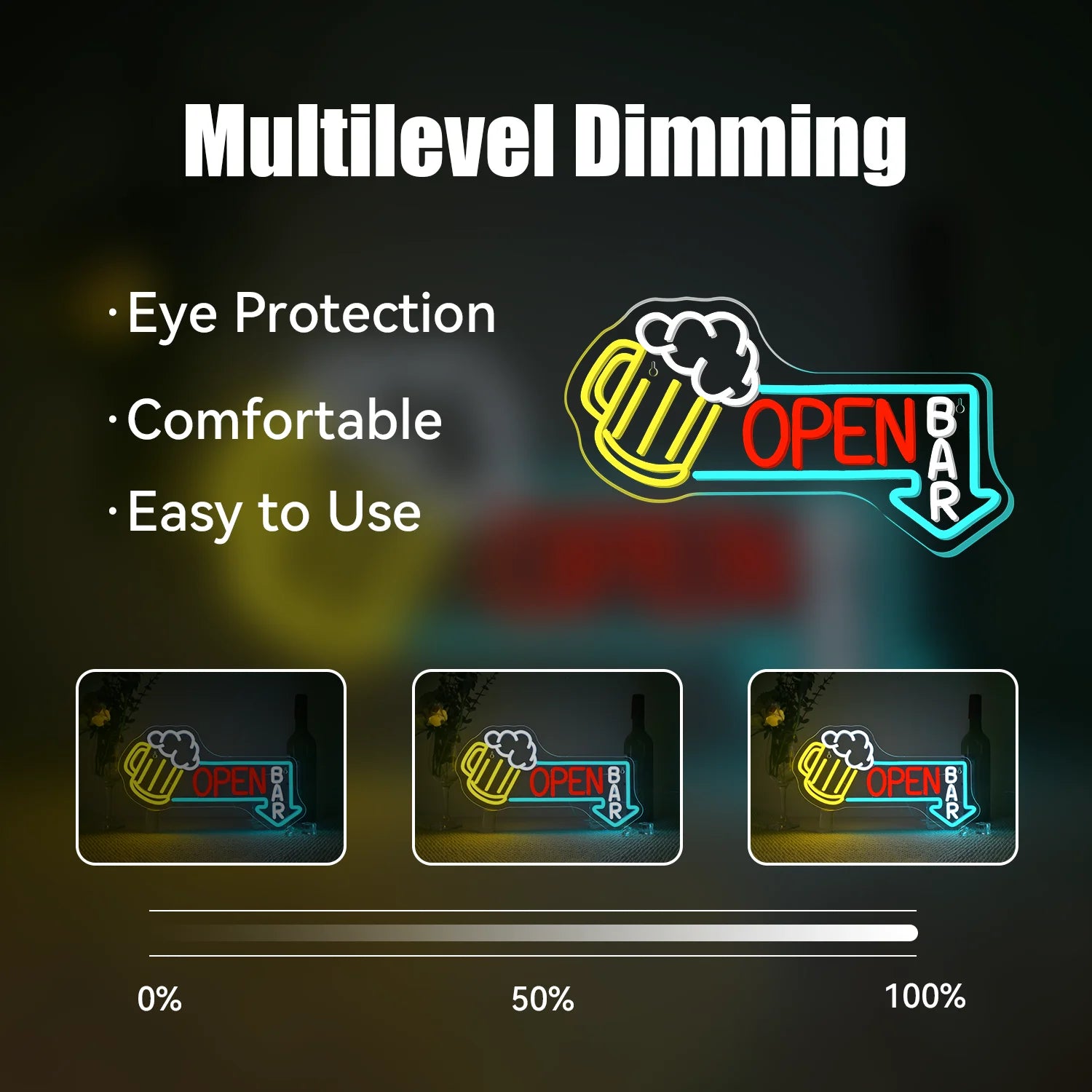 Beer mug OPEN neon sign product packaging and quality specifications